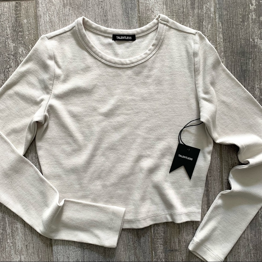 🔥🔥TALENTLESS - RIB SCOOP NECK LONG SLEEVE TOP🔥🔥 - Picture 5 of 6